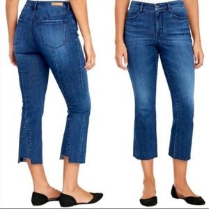 Social Standard by Sanctuary Mid-Rise Kick Crop Jeans Blue Denim Womens 10/30